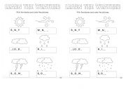 English Worksheet: Look and write WEATHER