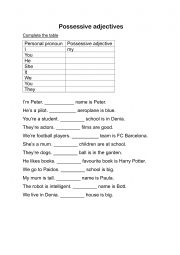 English Worksheet: Startres A1 possessive adjectives