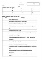 English Worksheet: Media related vocabulary quiz