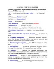 English Worksheet: LOGISTICS VERB TO BE PRACTICE