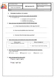 English Worksheet: mid term test n1  2nd form arts