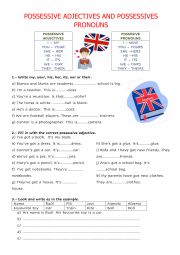 English Worksheet: Possessive adjectives and pronouns