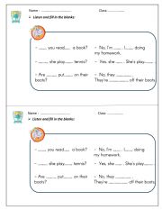 English Worksheet: Present Continuous