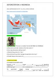 English Worksheet: Deforestation in INDONESIA