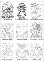 English Worksheet: Flashcards Halloween + exercise - Part 1 on 2