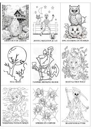 English Worksheet: Flashcards Halloween + exercise - Part 2 on 2