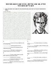 English Worksheet: THE STRANGE CASE OF DR.JEKYLL AND MR. HYDE