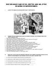 English Worksheet: THE STRANGE CASE OF DR. JEKYLL AND MR. HYDE