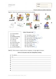 English Worksheet: Present Continuous tense (practice-7th)