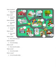 English Worksheet: Where are the family members