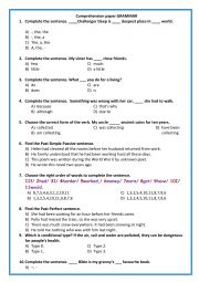 English Worksheet: Grammar Skills