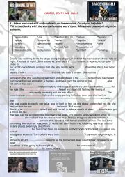 English Worksheet: HORROR DEATH AND CHILLS