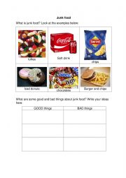 English Worksheet: Junk food