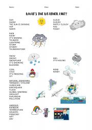 English Worksheet: The Weather vocabulary