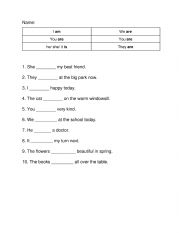 English Worksheet: Verb to be warm ups