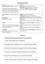 English Worksheet: Expressing contrast