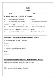 English Worksheet: quiz