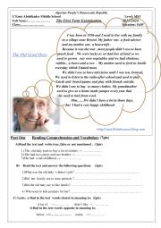 English Worksheet: MEMORIES