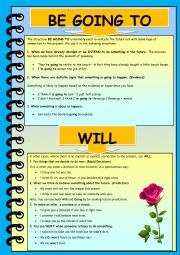 English Worksheet: WILL & BE GOING TO