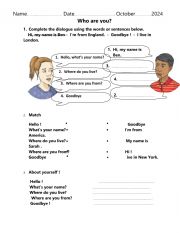 English Worksheet: Self introduction