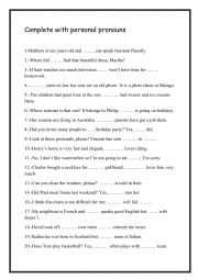 English Worksheet: personal pronouns