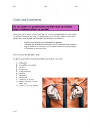 English Worksheet: Write about Punishments