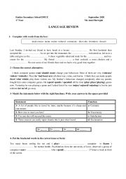 English Worksheet: grammar review