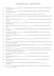 English Worksheet: B1 City and town life - word formation