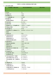 English Worksheet: A LONG AND HEALTHY LIFE