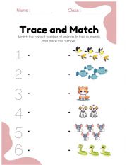 English Worksheet: Match Number Exercise