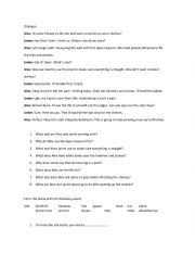 English Worksheet: tools - dialogue and fill in the blank