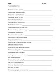 English Worksheet: PASSIVE CAUSATIVE AND EMBEDDED QUESTIONS