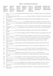 English Worksheet: B1-B2 Noun + preposition practise Part 2