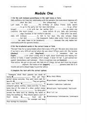 English Worksheet: review module 1