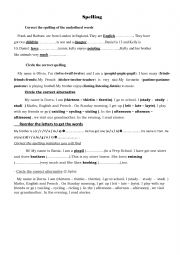 English Worksheet: spelling tasks