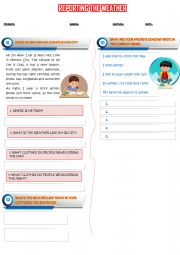 English Worksheet: Reporting the Weather