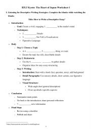 English Worksheet: Descriptive Writing Worksheet--Three Strategies