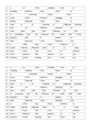 English Worksheet: sramble sentences p. continuous