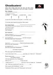 English Worksheet: Ghostbusters song worksheet