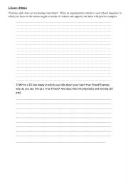 English Worksheet: writing topics