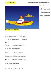 English Worksheet: Yellow Submarine Verb Exercise