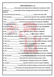 C1 C2 word formation KEY included - ESL worksheet by grikoga