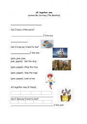 English Worksheet: All together now