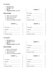 English Worksheet: Passports speaking activity