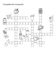 English Worksheet: Drinks Crossword.