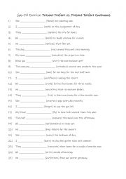 B1-B2   Present Perfect vs. Present Perfect Continuous practise