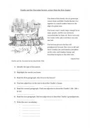 English Worksheet: Charlie and the chocolate factory