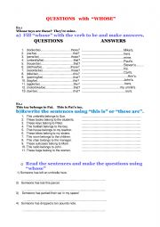 English Worksheet: Whose