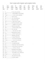 English Worksheet: A1  Past simple regular & irregular verbs