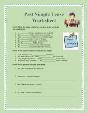 English Worksheet: past tense worksheet